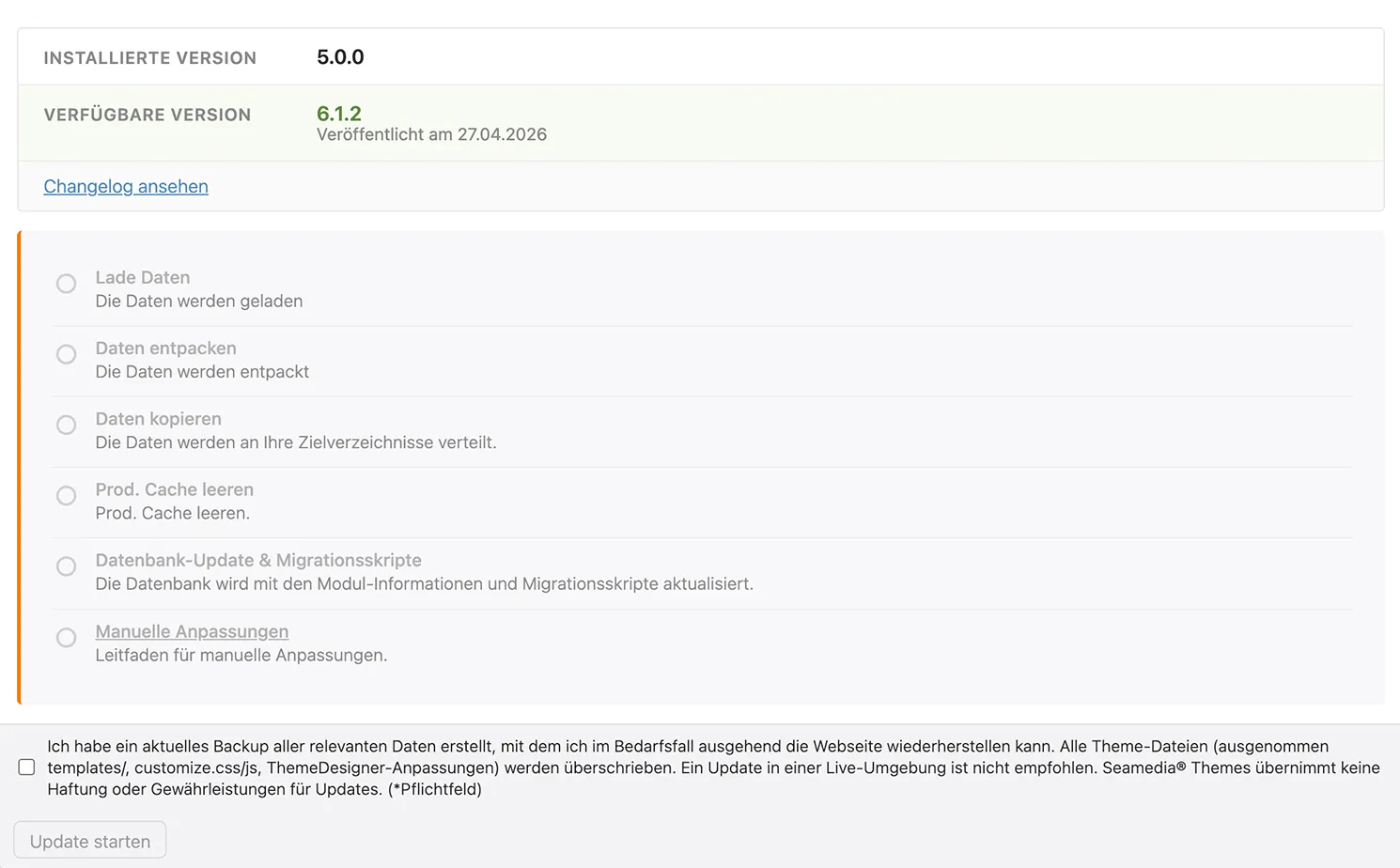Theme-Updater für das Contao Theme Eclipse X