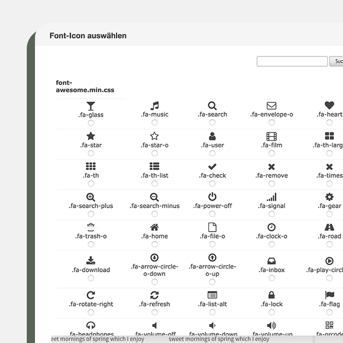 Iconpicker für Contao