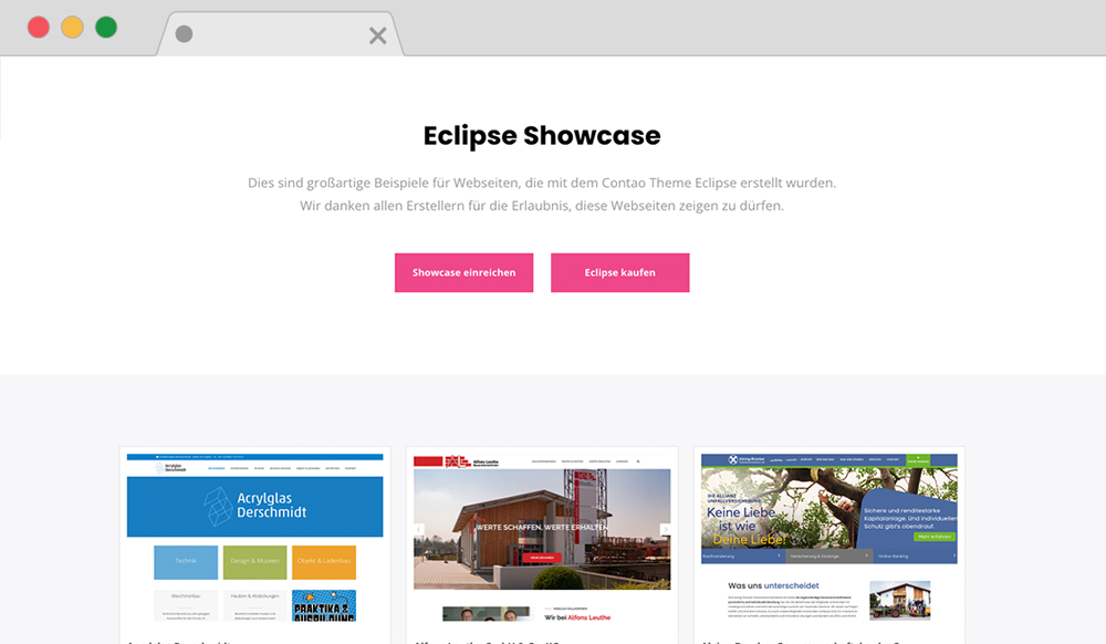 Contao Theme Eclipse Showcase